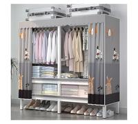 Generico Armadio Organizzatore In Tessuto, Appendiabiti Con Robuste Aste Pensili Ripostiglio, Guardaroba Con Copertura, Portabiti Per Soggiorno, Camera Da Letto(Grey,180x175x52cm)