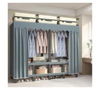 Generico Armadio Pieghevole In Tessuto, Richiudibile Cabina Guardaroba, Portatile Organizzatore Con Asta Appendiabiti, Con Aste Pensili, Per Camera Da Letto Stanza(Blue1,173cm/68.1inch)