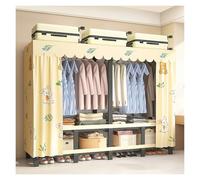 Generico Armadio Pieghevole In Tessuto, Richiudibile Cabina Guardaroba, Portatile Organizzatore Con Asta Appendiabiti, Con Aste Pensili, Per Camera Da Letto Stanza(Yellow2,173cm/68.1inch)