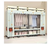 Generico Armadio Pieghevole In Tessuto, Richiudibile Cabina Guardaroba, Portatile Organizzatore Con Asta Appendiabiti, Con Aste Pensili, Per Camera Da Letto Stanza(Blue3,173cm/68.1inch)