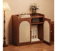 Generico Armadio portaoggetti for router, modem con scatola portaoggetti for router da pavimento, con gestione dei cavi e design di ventilazione for casa e ufficio(Brown, 32.3x23.2x9.8in)