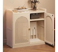 Generico Armadio portaoggetti for router, modem con scatola portaoggetti for router da pavimento, con gestione dei cavi e design di ventilazione for casa e ufficio(Blanc, 32.3x23.2x9.8in)