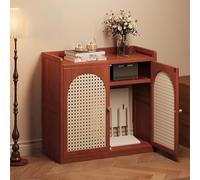 Generico Armadio portaoggetti for router, modem con scatola portaoggetti for router da pavimento, con gestione dei cavi e design di ventilazione for casa e ufficio(Reddish Brown,26.4x23.2x9.8in)