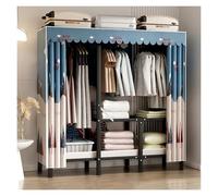 Generico Armadio Portatile In Tessuto, Pieghevole Portabiti Con Barre Appendiabiti, Cabina Guardaroba Con Copertura, Organizzatore Porta Abiti, Per Soggiorno, Studio(Blue 1,150x45x170cm)