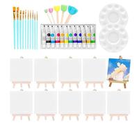 Generico Art Canvas Kit, Mini Acrylic Painting Set, Includes Washable Paint And Brushes, Compact 10-Piece Collection for Creative Learning, Home Decor, Classroom, Party Projects