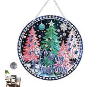 Generico Art de Strass - Peinture de Strass Décoration Murale Suspendue | Kit Peinture Arbre 8x8 pouces - Art de Fenêtre, Décoratif, DIY, Décoration Festive