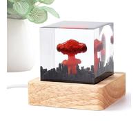 Generico Art Decoration Lamp - 5cm Cube Resin Table Light - Mushroom Cloud Theme - Ambient Usb-Powered Led Lamp Resin Cube Design Soft Glow for Desk Décor Relaxation Gifting Home Night Lighting Use