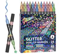 Generico Art Markers - Double-Tip Non-Bleed | 48-Color Set Markers with Fine and Brush Tips, Alcohol Ink with Smooth Blending, Coloring Tools for Journaling, Scrapbooking, Illustration, Sketching