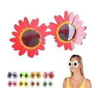 Generico Art the Clown Sunflower Glasses, Terrifier Cosplay Decorative Yellow Eyewear for Adult Halloween Costume (Red)