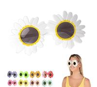 Generico Art the Clown Sunflower Glasses, Terrifier Cosplay Decorative Yellow Eyewear for Adult Halloween Costume (White)