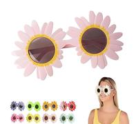 Generico Art the Clown Sunflower Glasses, Terrifier Cosplay Decorative Yellow Eyewear for Adult Halloween Costume (Light Pink)