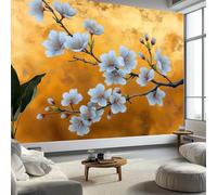 Generico Arte da Parete Rami D'Albero Fiori Texture Murales Elegante e Lussuoso Carta da Parati Fotografica per Cameretta Bambini, Camera da Letto 450 x 315 cm (L x A), Carta da Parati in Effetto 3D