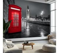 Generico Arte da Parete Torre Dell'Orologio Rosso Cabina Murales Personalizzati Architettura Urbana Carta da Parati Fotografica per Cameretta Bambini, Camera da Letto 350 x 256 cm