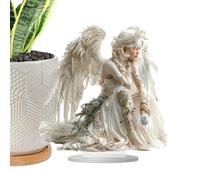 Generico Arte Da Scrivania Angelo Acrilico - 9,8 Pollici Figurina Decorativa | Acrilico Robusto Ornamento Casa - Design Spina A Terra Scultura Scrivania Elegante Decorazione Pianta Regalo Spirituale