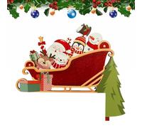 Generico Arte del della Porta di Natale - Simpatico di Babbo Natale con Decorazioni in Legno - Simpatico ad Angolo per Soggiorno, Camera da Letto, Ufficio, Cornice, Ideale Come Regalo di