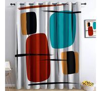 Generico Arte Medievale Tenda da Finestra, Forme Astratte Linee, Tenda Oscurante Termica Isolante per Camera Letto Soggiorno Interni Finestre, con Occhielli, 2 Pannel 110L x 215A cm