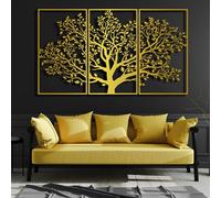 Generico Arte murale in Metallo con Albero della Vita, 3 Pezzi di Arte murale Moderna in Metallo, Decorazione Artistica per Esterni, Scultura Moderna per la casa, Regalo da Appendere sopra Il Le