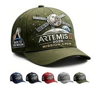 Generico Artemis II Lunar Mission Commemorative cap, Adjustable Space Exploration Hat for Women & Men (Green)