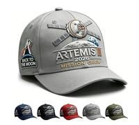 Generico Artemis II Lunar Mission Commemorative cap, Adjustable Space Exploration Hat for Women & Men (Gray)