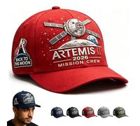 Generico Artemis II Lunar Mission Commemorative cap, Adjustable Space Exploration Hat for Women & Men (Red)