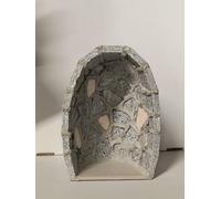 Generico ArteSacraCaravaggio Grotta artigianale in granito con inserti in marmo rosa cm 30 x 22 realizzata interamente a mano