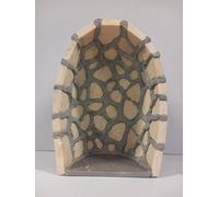 Generico ArteSacraCaravaggio Grotta artigianale in marmo giallo con base in gres cm 31 x 22 realizzata interamente a mano