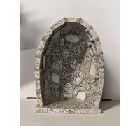 Generico ArteSacraCaravaggio Grotta per statua artigianale in granito con inserti marmo bianco di Carrara cm 37 x 27 realizzata interamente a mano di produzione italiana