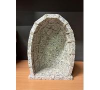 Generico ArteSacraCaravaggio Grotta per statua artigianale in granito grigio cm 37 x 27 realizzata interamente a mano di produzione italiana