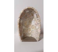 Generico ArteSacraCaravaggio Grotta per statua artigianale in marmo avorio e inserti marmo bianco di Carrara cm 23,5 x 15 realizzata interamente a mano di produzione italiana