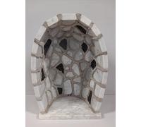 Generico ArteSacraCaravaggio Grotta per statua artigianale in marmo di Carrara con inserti in marmo nero cm 41 x 30 realizzata interamente a mano di produzione artigianale italiana