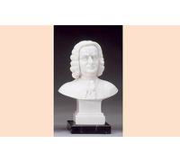 Generico ArteSacraCaravaggio Scultura busto Johann Sebastian Bach cm 11 (4,33 inches) in polvere di alabastro, base marmo, produzione artigianale, made in Italy