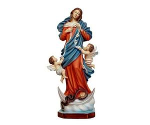 Generico ArteSacraCaravaggio Statua della Madonna Maria che scioglie i nodi, in resina cm 40 (15,74 inches), per interni ed esterni, decorata a mano, produzione artigianale italiana
