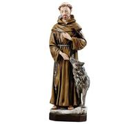Generico ArteSacraCaravaggio Statua di San Francesco d' Assisi cm 32 (12,59 inches) in marmo resina piena decorata a mano di produzione artigianale italiana