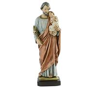 Generico ArteSacraCaravaggio Statua di San Giuseppe, in marmo resina cm 40 (15,75 inches), per interni ed esterni, decorata a mano, produzione artigianale italiana