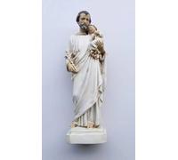 Generico ArteSacraCaravaggio Statua di San Giuseppe, in marmo resina cm 40 (15,75 inches), per interni ed esterni, decorazione avorio antico, produzione artigianale italiana