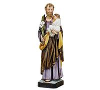 Generico ArteSacraCaravaggio Statua di San Giuseppe, in marmo resina cm 60 (23,62 inches), per interni ed esterni, decorata a mano, produzione artigianale italiana