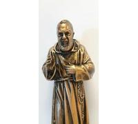 Generico ArteSacraCaravaggio Statua di San padre Pio da Pietrelcina cm 30 (11,81 inches) in resina decorata a mano effetto bronzo di produzione artigianale italiana