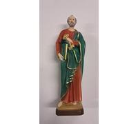 Generico ArteSacraCaravaggio Statua di San Pietro cm 30 (11,81 inches) in marmo resina piena decorata a mano di produzione artigianale italiana
