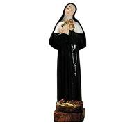 Generico ArteSacraCaravaggio Statua di Santa Rita da Cascia, in marmo resina cm 23 (9,05 inches), per interni ed esterni, decorata a mano, produzione artigianale italiana