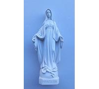Generico ArteSacraCaravaggio Statua Madonna Miracolosa o Immacolata, in marmo resina bianca cm 30 (11,81 inches), per interni ed esterni, produzione artigianale italiana
