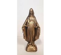 Generico ArteSacraCaravaggio Statua Madonna Miracolosa o Immacolata, in marmo resina cm 30 (11,81 inches), per interni ed esterni, decorazione bronzo, produzione artigianale italiana