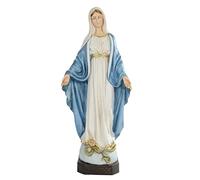 Generico ArteSacraCaravaggio Statua Madonna Miracolosa o Immacolata, in marmo resina cm 40 (15,75 inches), per interni ed esterni, decorata a mano, produzione artigianale italiana