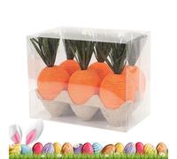 Generico Artificial Carrot Decor - Desk Decor Fake Carrots, Burlap Wrapped Lightweight Root, Silicone Rubber Filler, Harvest Farmhouse Spring Ornament | Place For Tiered Tray Jelly Bean Jar Floral