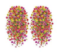 Generico Artificial Hanger Flowers - 2 Pieces Realistic UV Resistant Colorful | Fake Plants Spring Summer Decoration | For Home Garden Wall Fence Wedding Birthday Porch And Others
