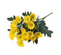 Generico Artificial Mums for Outdoors - UV Resistant Fake Flowers with Eucalyptus Leaves, Fade Resistant Autumn Floral Bushes, Ideal for Porch Garden Window Box And Cemetery Grave Decoration
