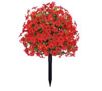 Generico Artificial Outdoor Bushes - 23.62inch Artificial Bushes for Outdoors | ABS Decorative Greenery Plants - Lifelike violet ball flowers for garden porch patio decor, ideal for weddings home