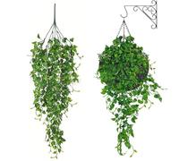 Generico Artificial Plants Indoor,2-Piece UV-Resistant Home Decor - Realistic Artificial Greenery Outdoor Decor | for Home Living Room Bedroom Bathroom Office Shelf Apartment