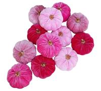 Generico Artificial Pumpkins, Thanksgiving Decor, Velvet Fabric Foam Core Rustic Charm Lightweight Soft Texture Reusable Portable, Pumpkin Centerpiece for Home Display Party, Pink