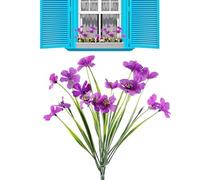 Generico Artificial Violets - 12.8x4.72 Inches Faux Flower Garden Decor, Realistic Simulation Violet Plant Arrangement, Spring Summer Decorative Floral Display, Home Event Ornament for Garden