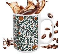 Generico Artistic Large Mugs - Large Ceramic Coffee Cup ¦ 8x9.5cm 350ml Cute Mugs with Decorative Pattern, Kitchen Drinkware Accessory for Family, Morning Glass, Floral Mug for Home Kitchen